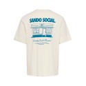 ONLY & SONS Mass chill life relaxed T-shirt - Egret Print / SANDO SOCIAL