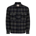 ONLY & SONS Eske checked overshirt - Dark Navy / GRAY PINSTRIPE