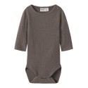 NAME IT BABY Wossa langærmet body merinould/silke - Morel