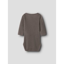 NAME IT BABY Wossa langærmet body merinould/silke - Morel