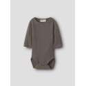 NAME IT BABY Wossa langærmet body merinould/silke - Morel