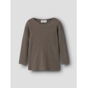 NAME IT MINI Wossa rib langærmet bluse - Morel