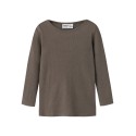 NAME IT MINI Wossa rib langærmet bluse - Morel