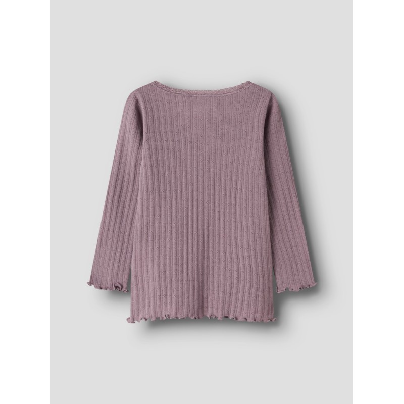 NAME IT MINI Wossa rib langærmet bluse - Toadstool