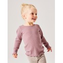NAME IT MINI Wossa rib langærmet bluse - Toadstool