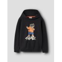 NAME IT KIDS Navi langærmet sweat hoodie - Black
