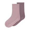 NAME IT Mini Wak 2-pak skridsikre strømper - Violet Ice