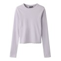 LMTD Ninaja lanærmet crop blonde bluse - Misty Lilac