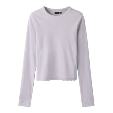 LMTD Ninaja lanærmet crop blonde bluse - Misty Lilac