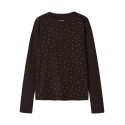 NAME IT KIDS Nolovo langærmet slim bluse - Chocolate Plum