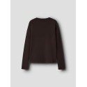 NAME IT KIDS Nolovo langærmet slim bluse - Chocolate Plum