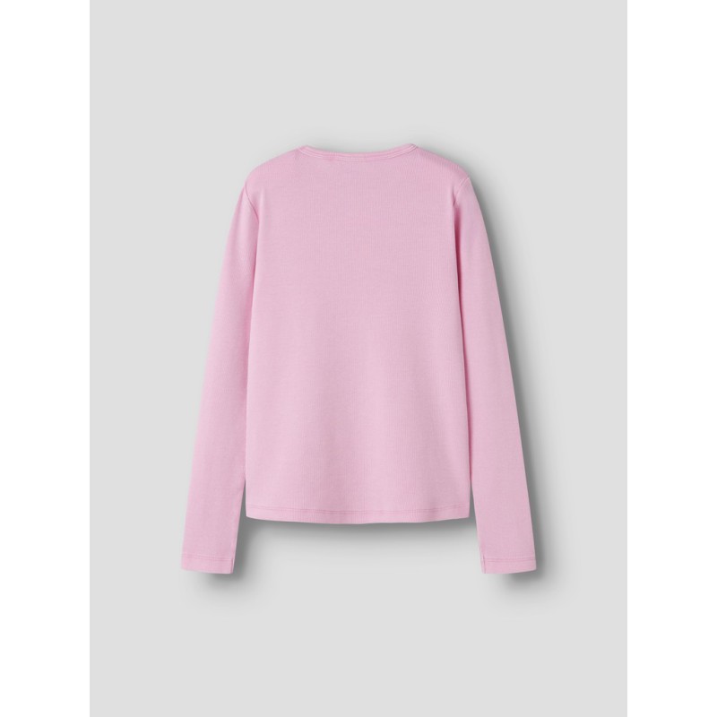NAME IT KIDS Nolovo langærmet slim bluse - Bogionia Pink