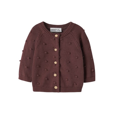 NAME IT BABY Nasha langærmet strikcardigan - Wild Ginger
