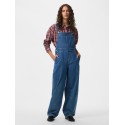 PIECES Alice oversize denim overalls - Medium Blue Denim