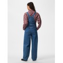 PIECES Alice oversize denim overalls - Medium Blue Denim
