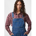 PIECES Alice oversize denim overalls - Medium Blue Denim