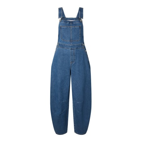 PIECES Alice oversize denim overalls - Medium Blue Denim