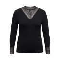 ONLY CARMAKOMA Tilde rib blonde bluse - Black