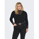 ONLY CARMAKOMA Tilde rib blonde bluse - Black