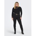 ONLY CARMAKOMA Tilde rib blonde bluse - Black