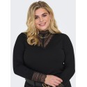 ONLY CARMAKOMA Tilde rib blonde bluse - Black