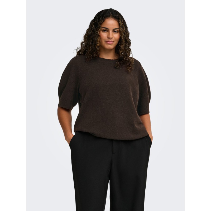 ONLY CARMAKOMA Rica strik pullover - Chocolate Torte / Melange
