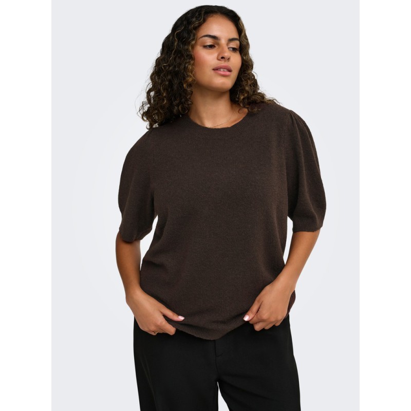 ONLY CARMAKOMA Rica strik pullover - Chocolate Torte / Melange
