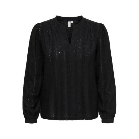 ONLY CARMAKOMA Minna langærmet bluse - Black