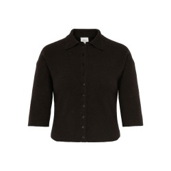 ONLY CARMAKOMA Macey polo strikcardigan - Coffee Bean / Button