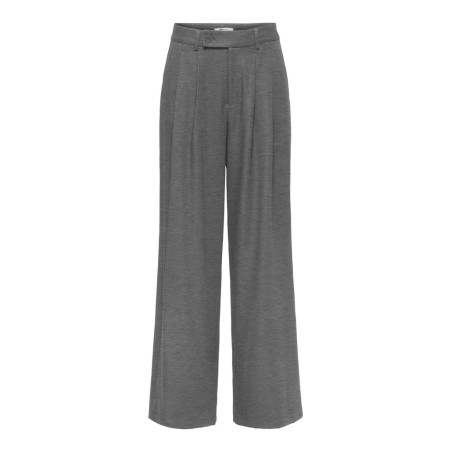 ONLY Miles pleat wide leg bukser - Medium Grey Melange