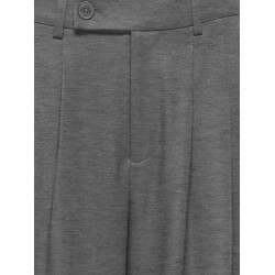ONLY Miles pleat wide leg bukser - Medium Grey Melange