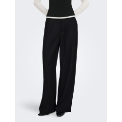 ONLY Miles pleat wide leg bukser - Black
