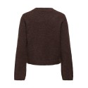 ONLY Miggie pearl langærmet strikcardigan - Coffee Bean