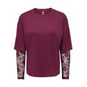 ONLY Tahlia langærmet blonde bluse - Fig