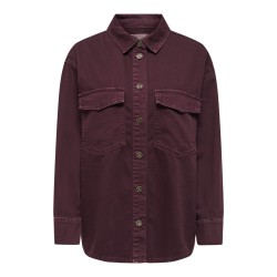 ONLY Silla langærmet denim skjorte - Fudge