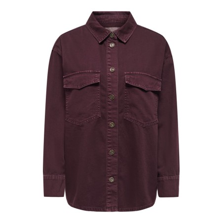 ONLY Silla langærmet denim skjorte - Fudge