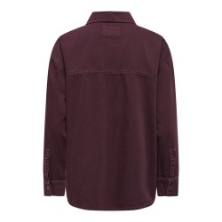 ONLY Silla langærmet denim skjorte - Fudge