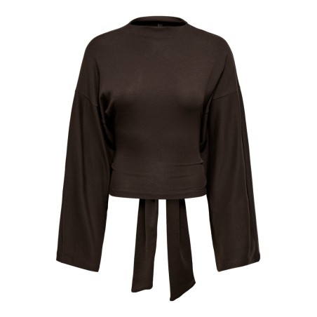 ONLY Estrid langærmet bluse - Coffee Bean