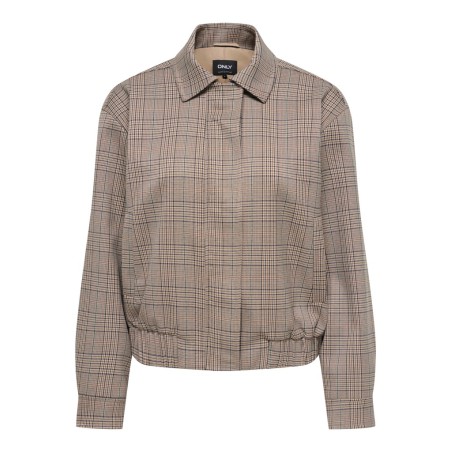 ONLY Ursula bomber jakke - Toasted Coconut / Checks