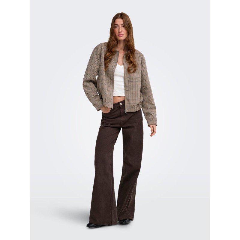 ONLY Ursula bomber jakke - Toasted Coconut / Checks