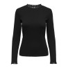 ONLY Leslie langærmet blonde bluse - Black
