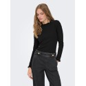 ONLY Leslie langærmet blonde bluse - Black