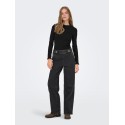 ONLY Leslie langærmet blonde bluse - Black