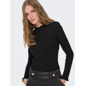 ONLY Leslie langærmet blonde bluse - Black