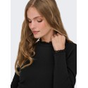 ONLY Leslie langærmet blonde bluse - Black