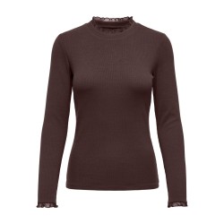 ONLY Leslie langærmet blonde bluse - Coffee Bean