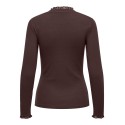 ONLY Leslie langærmet blonde bluse - Coffee Bean