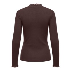 ONLY Leslie langærmet blonde bluse - Coffee Bean