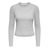 ONLY Jilli langærmet bluse - Light Grey Melange