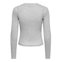 ONLY Jilli langærmet bluse - Light Grey Melange